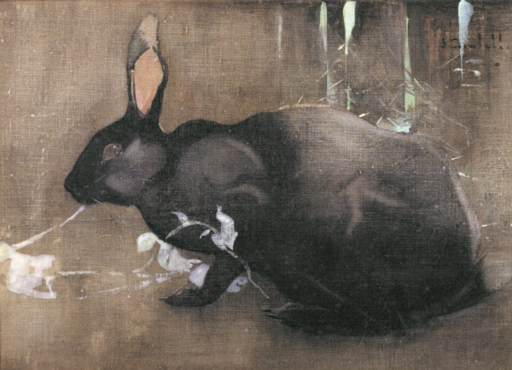 Detail of A Black Rabbit by Joseph Crawhall