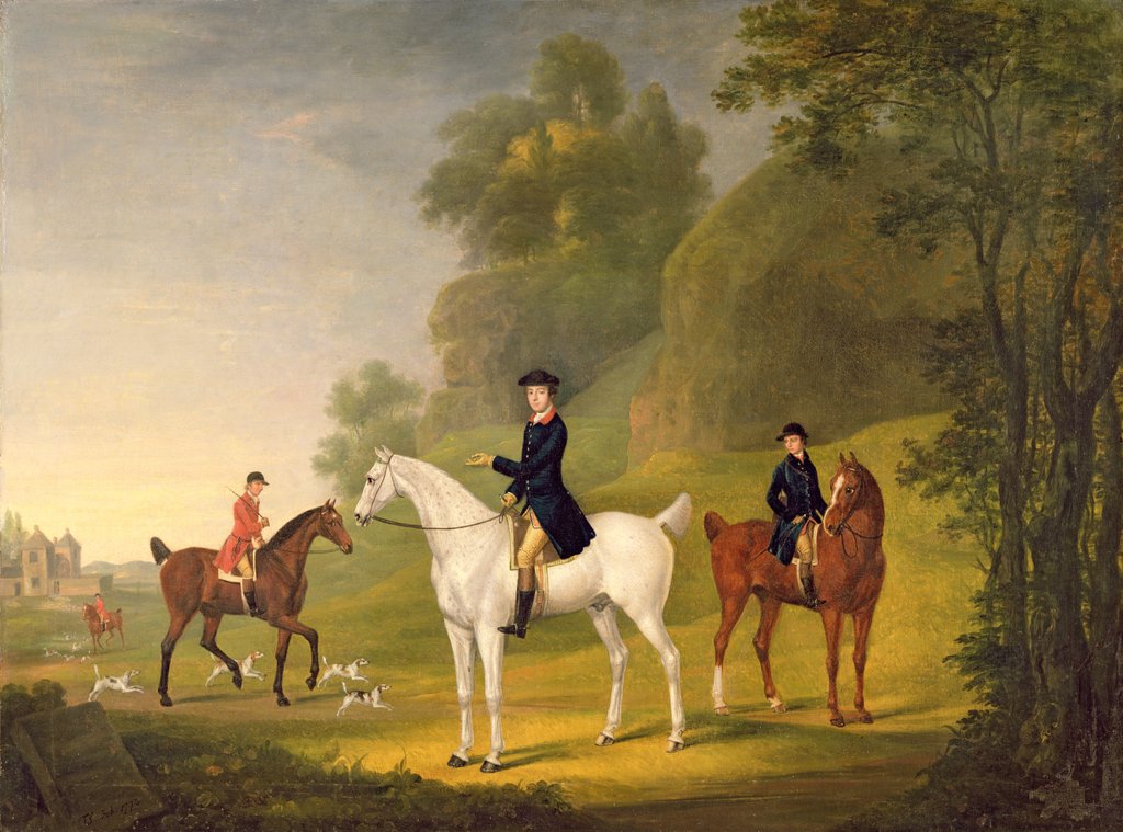 Detail of Lord Bulkeley and his Harriers, his huntsman John Wells and Whipper-In R. Jennings, 1773 by Francis Sartorius