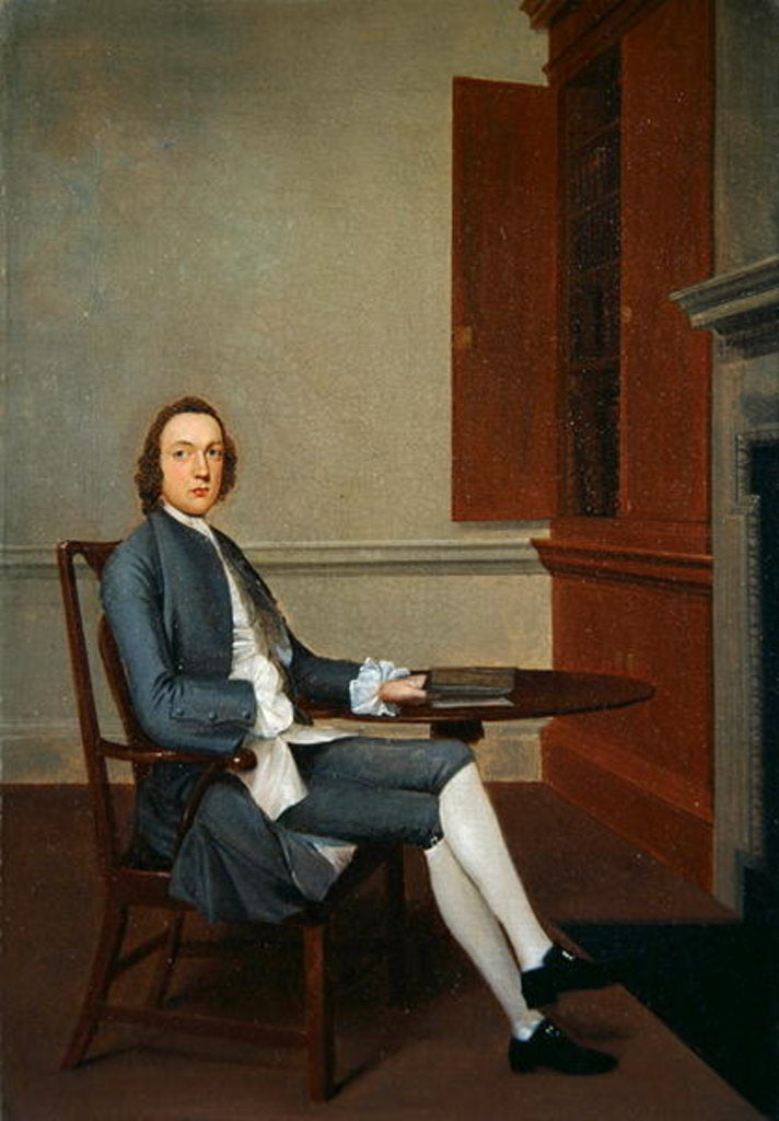 Detail of An Unknown Man Seated at a Table, c.1744-46 by Arthur Devis