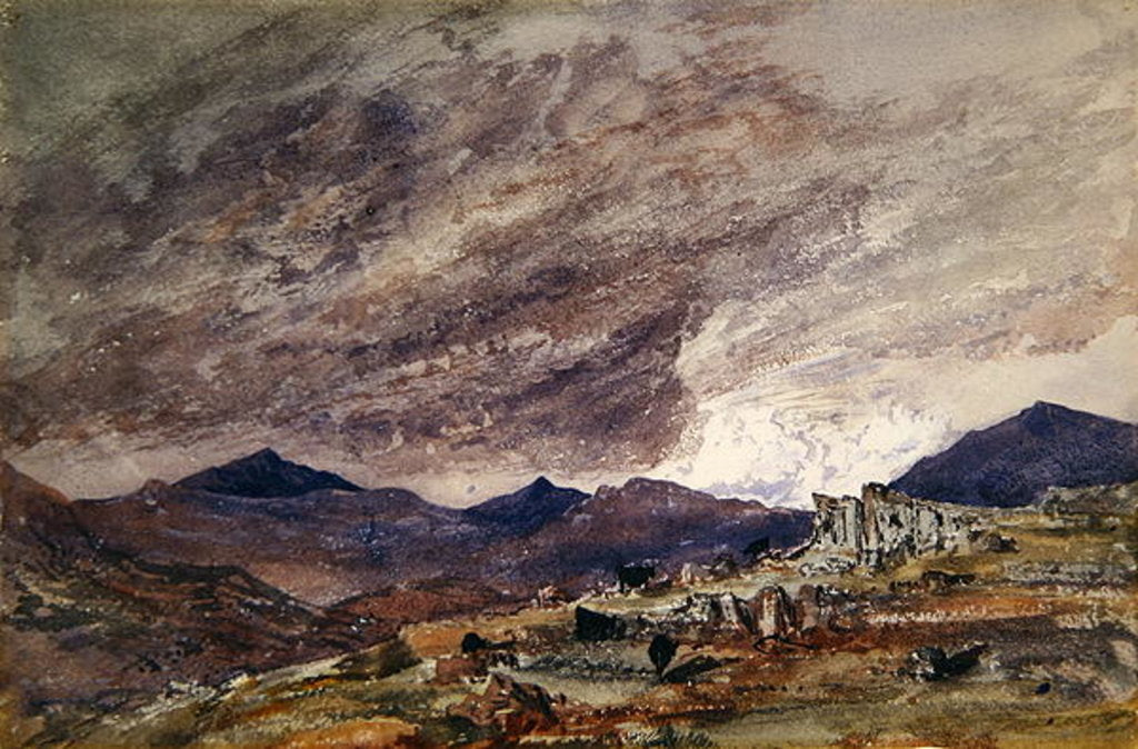 Detail of Mountainous Landscape with Stormy Sky by Barbara Leigh Smith Bodichon