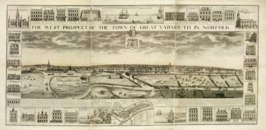 Detail of The West Prospect of the Town of Great Yarmouth in Norfolk by J. Corbridge
