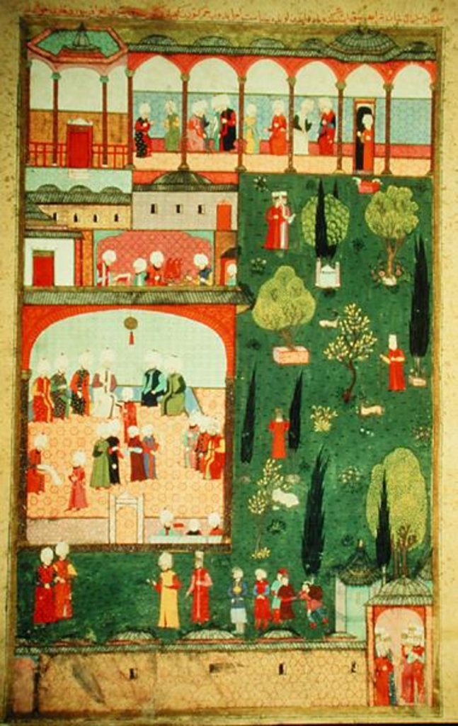 Detail of H 1524 f.242r Council of ministers at Topkapi Palace by Turkish School