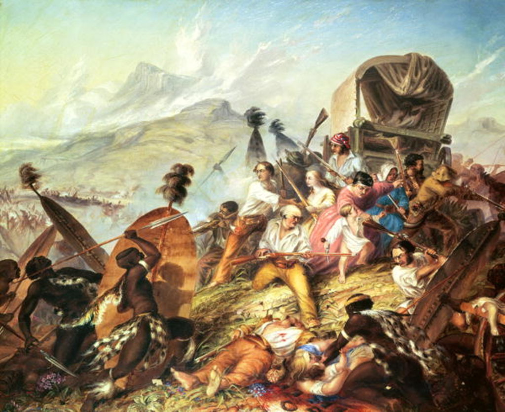 Detail of The Battle of Blauwkrantz, 1838 by Thomas Baines