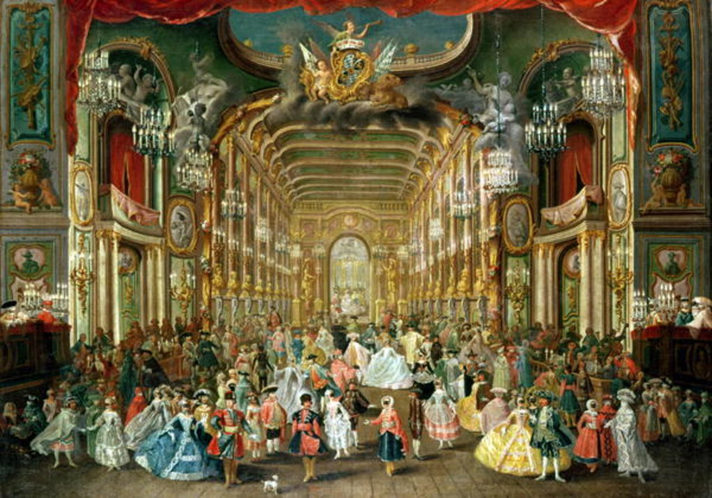 Detail of Masked Ball in the Hoftheater, Bonn, 1754 by Jakob Rousseau