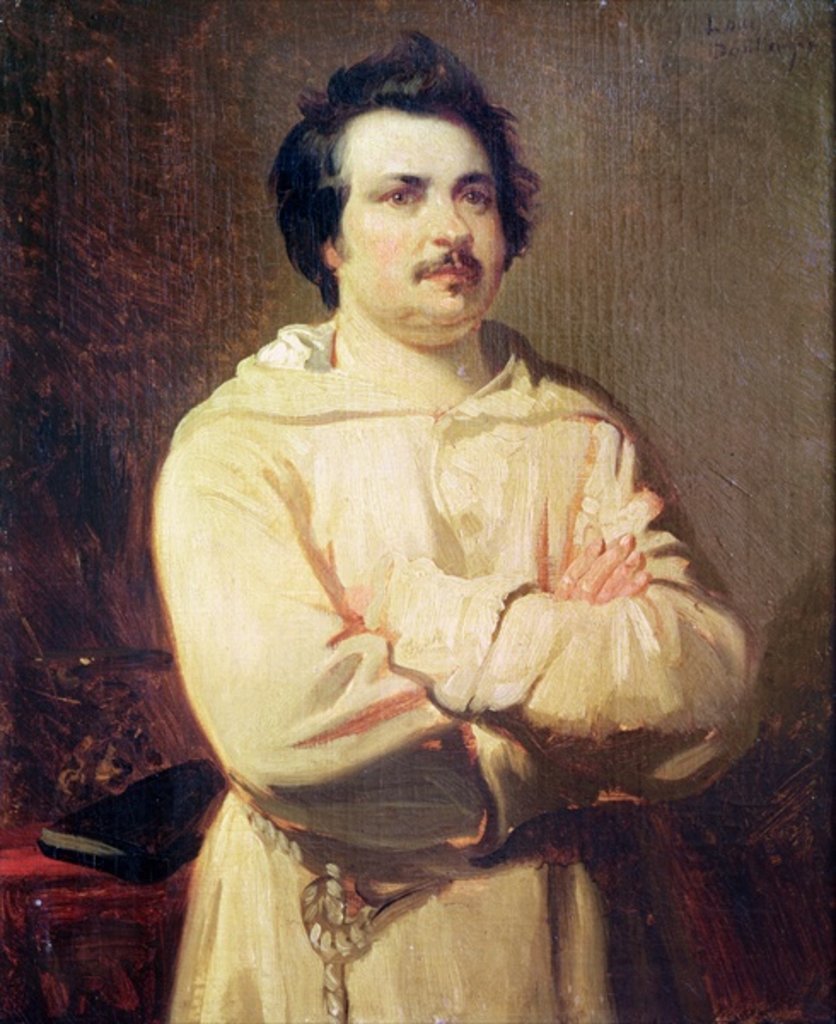 Detail of Honore de Balzac in his Monk's Habit, 1829 by Louis Boulanger