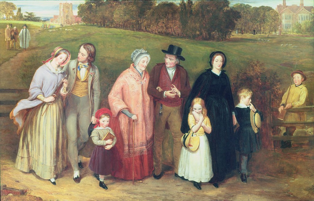 Detail of Sunday Morning - The Walk from Church, 1846 by Richard Redgrave