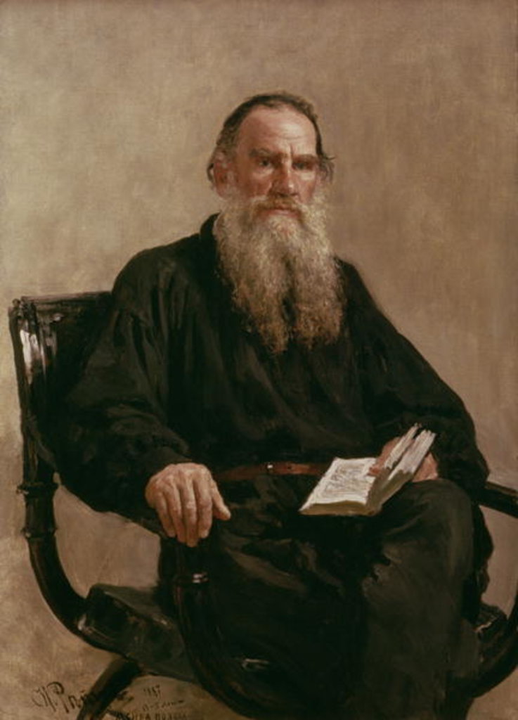 Detail of Lev Tolstoy 1887 by Ilya Efimovich Repin