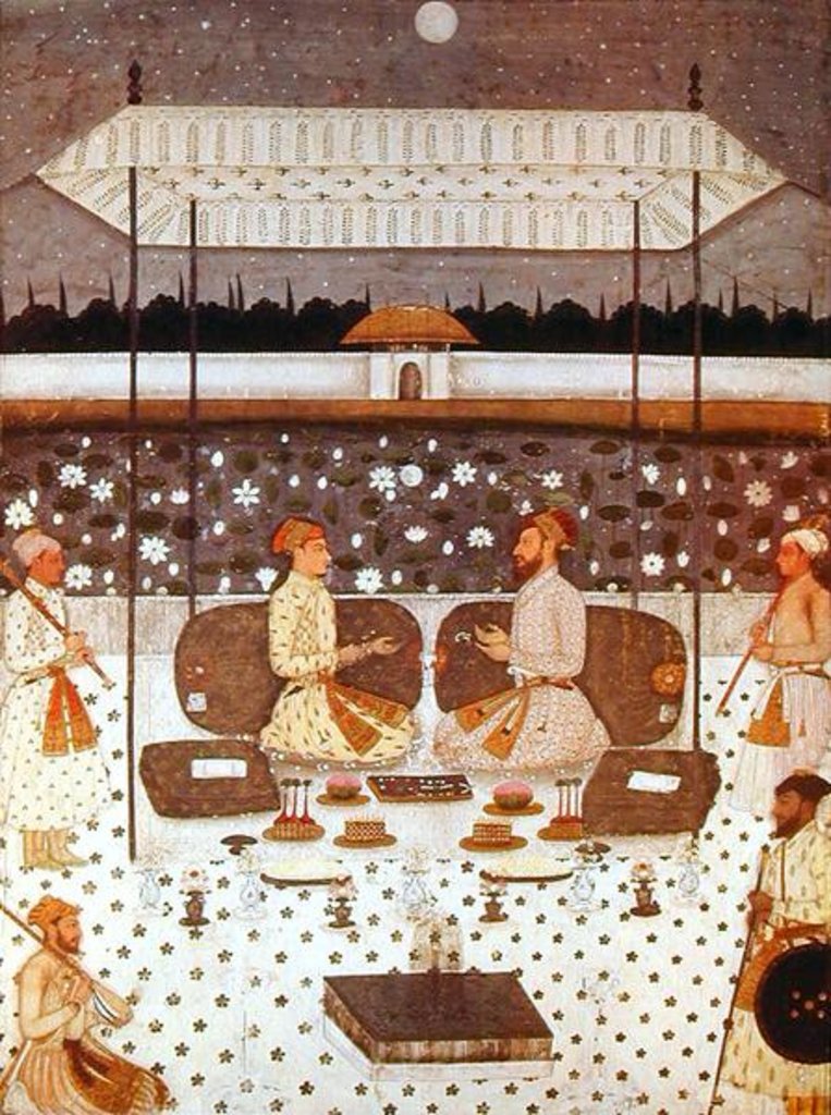 Detail of Two Moghul Princes Conversing at Night, c.1480-90 by Persian School