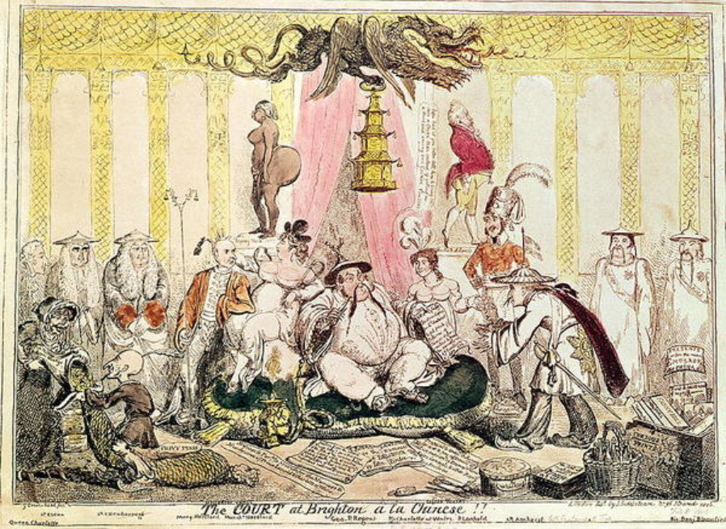 Detail of The Court at Brighton a la Chinese, 1816 by George Cruikshank