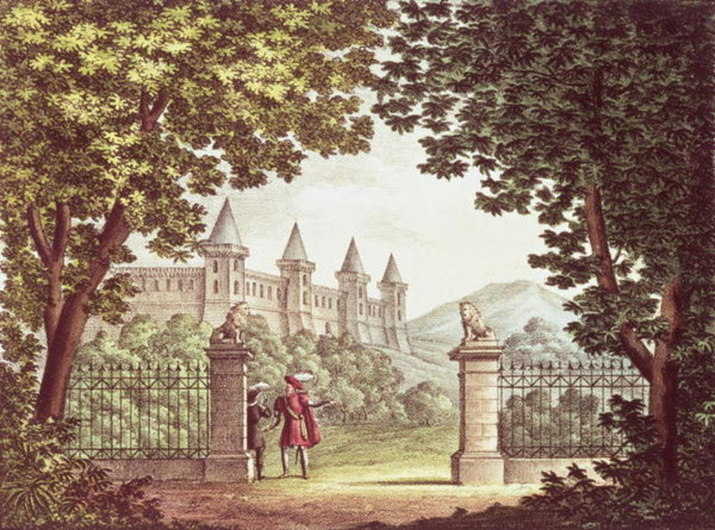 Detail of The Gardens of Windsor Castle, set design for the opera 'Anna Bolena' by Alessandro Sanquirico