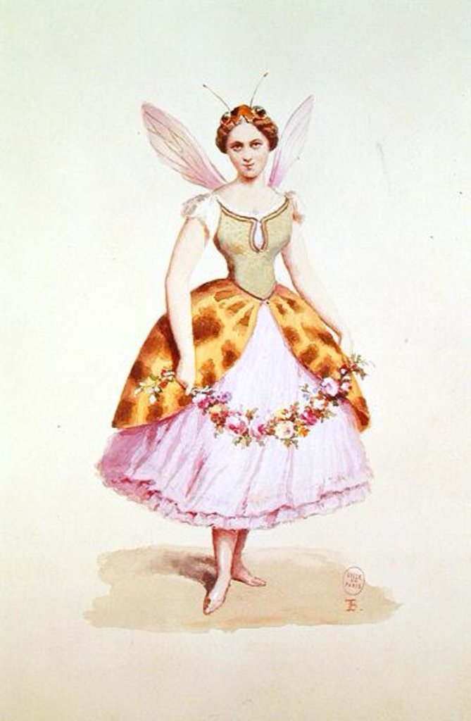 Detail of Girl in a bee costume, the Bonaparte emblem, as worn at a fancy dress party given by Napoleon III and Empress Eugenie, 9th February 1863 by French School