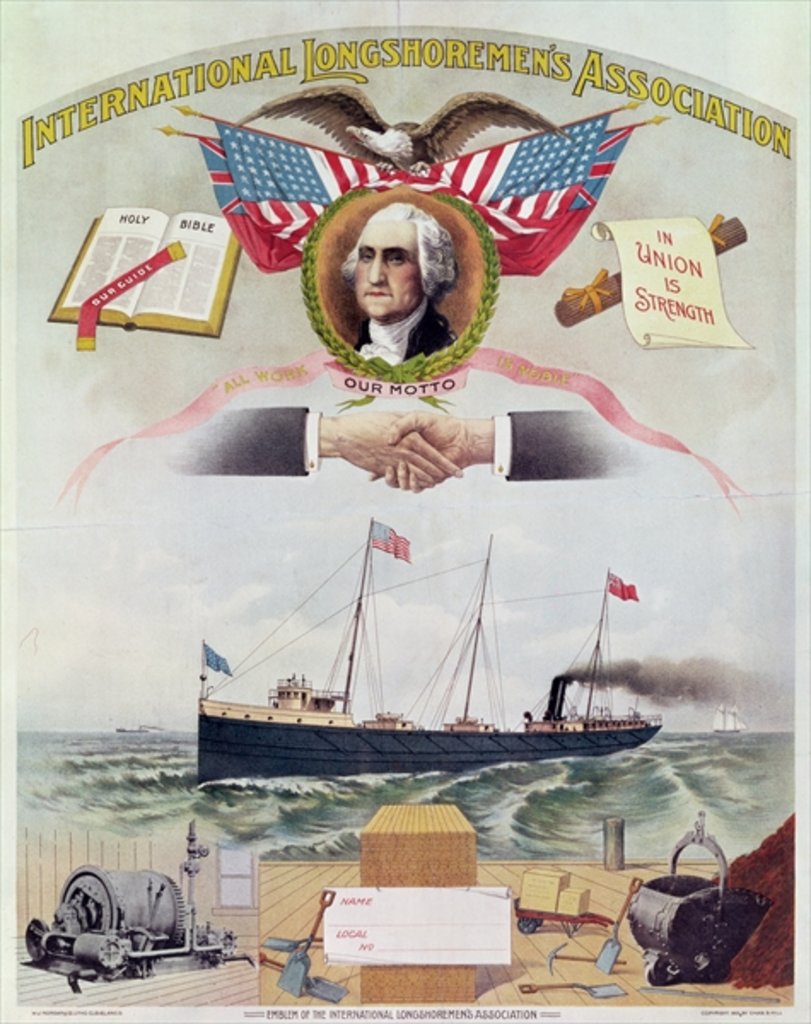 Detail of Emblem of the International Longshoremen's Association, c.1886 by American School