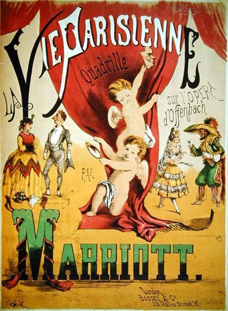 Detail of Cover of the score sheet for 'La Vie Parisienne Quadrille' by Charles Marriott by English School