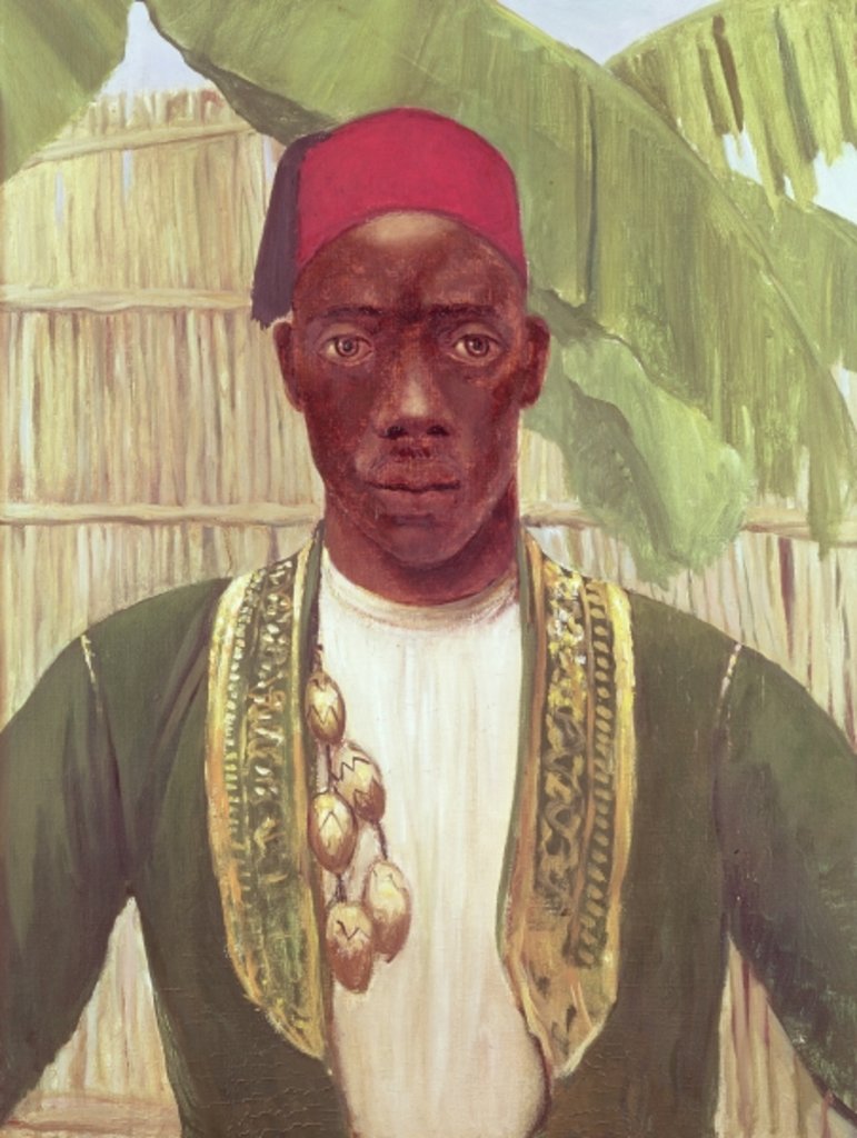 Detail of King Mutesa of Buganda, from a photo by Dorothy nee Tennant Stanley