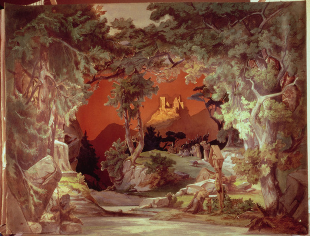 Detail of Stage model for the opera 'Tannhauser' by Richard Wagner by German School