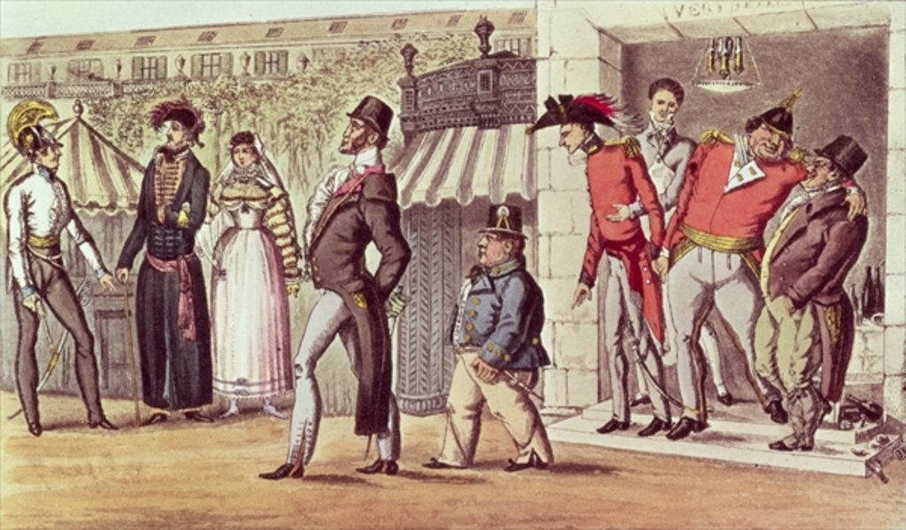 Detail of The Occupation of Paris, 1814. English Visitors in the Palais Royal by English School