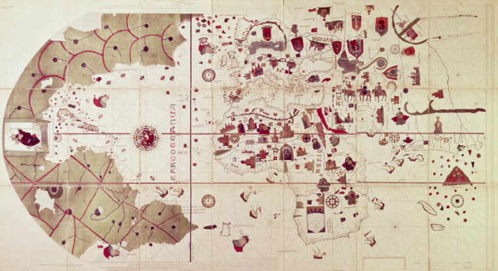 Detail of Map of the Old and New Worlds, c.1500 by Juan de la Cosa