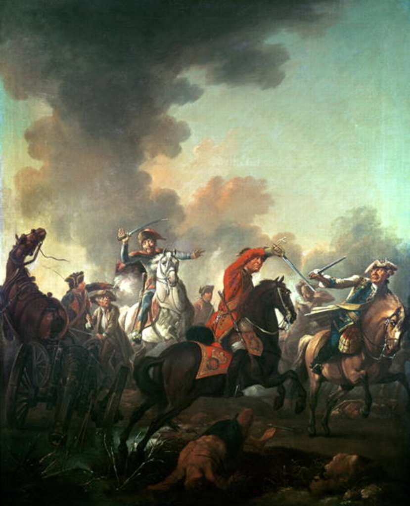 Detail of Thomas Brown at the Battle of Dettingen, 27th June 1743 by English School