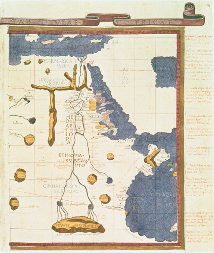 Detail of Map showing Egypt to Ethiopia by Jacopo D'Angiolo