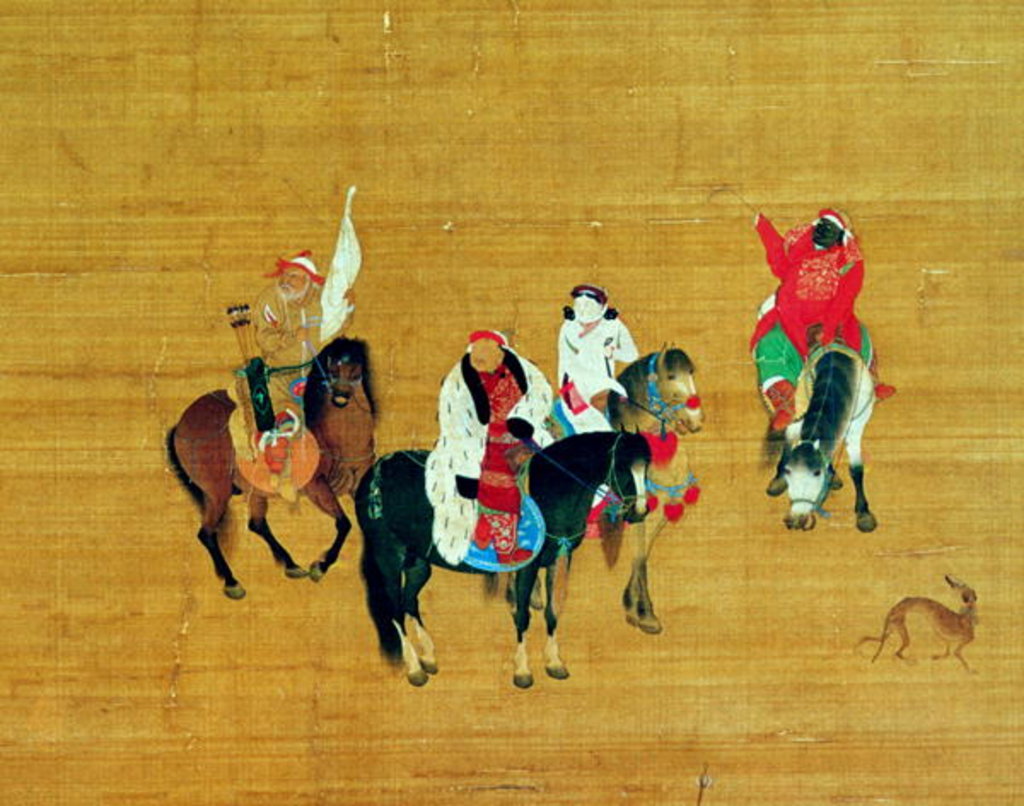 Detail of Kubilai Khan Hunting, dynastie Yuan, détail by Liu Kuan-tao