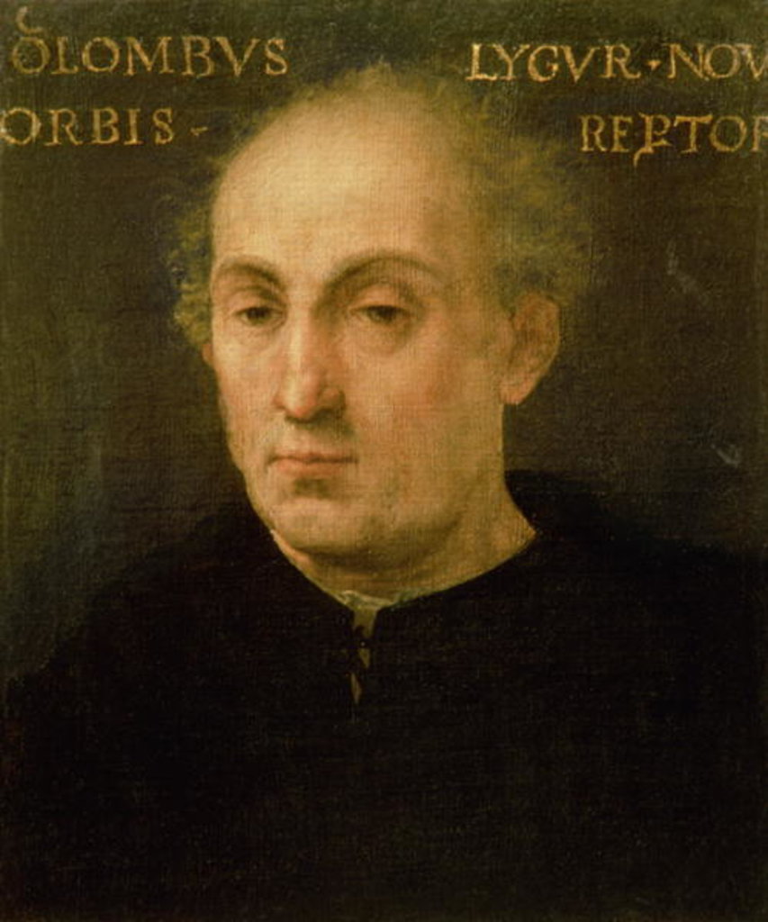 Detail of Portrait of Christopher Columbus by Spanish School