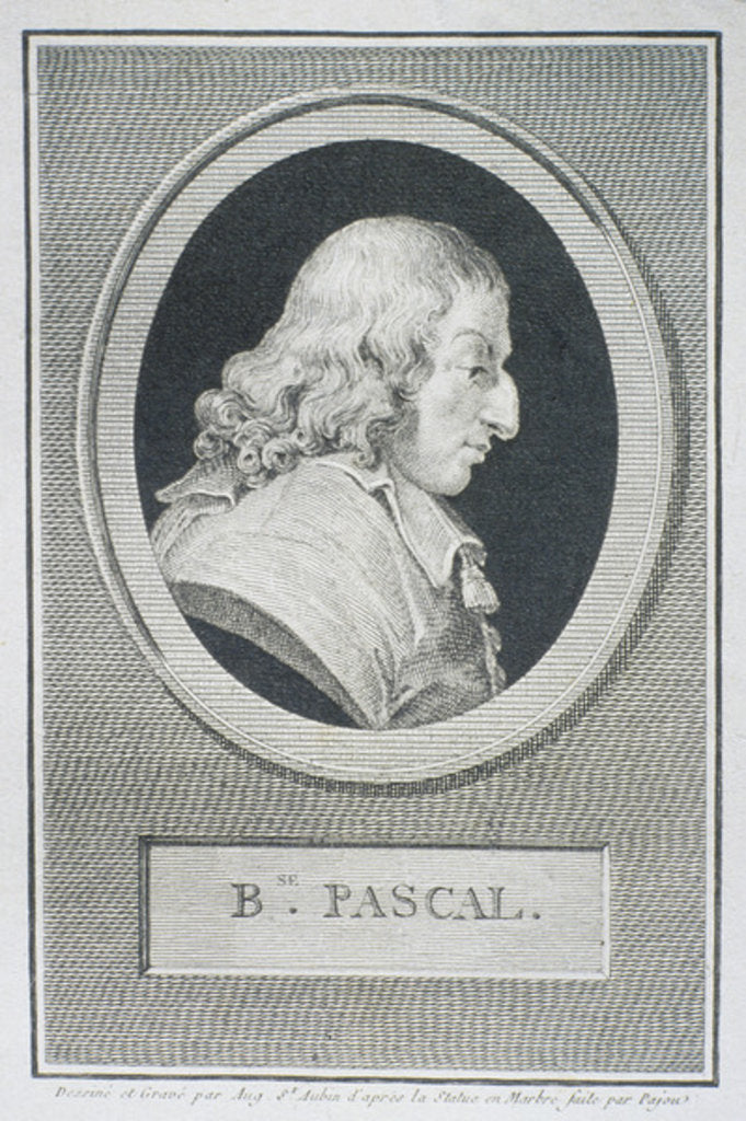 Detail of Blaise Pascal by Augustin de Saint-Aubin