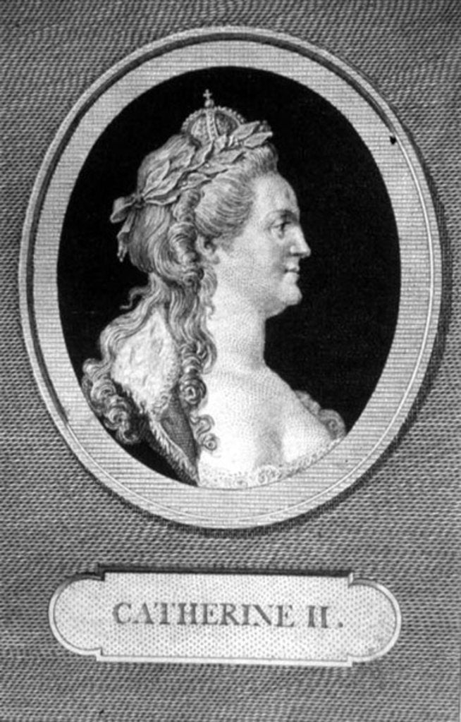 Detail of Catherine II by Augustin de Saint-Aubin