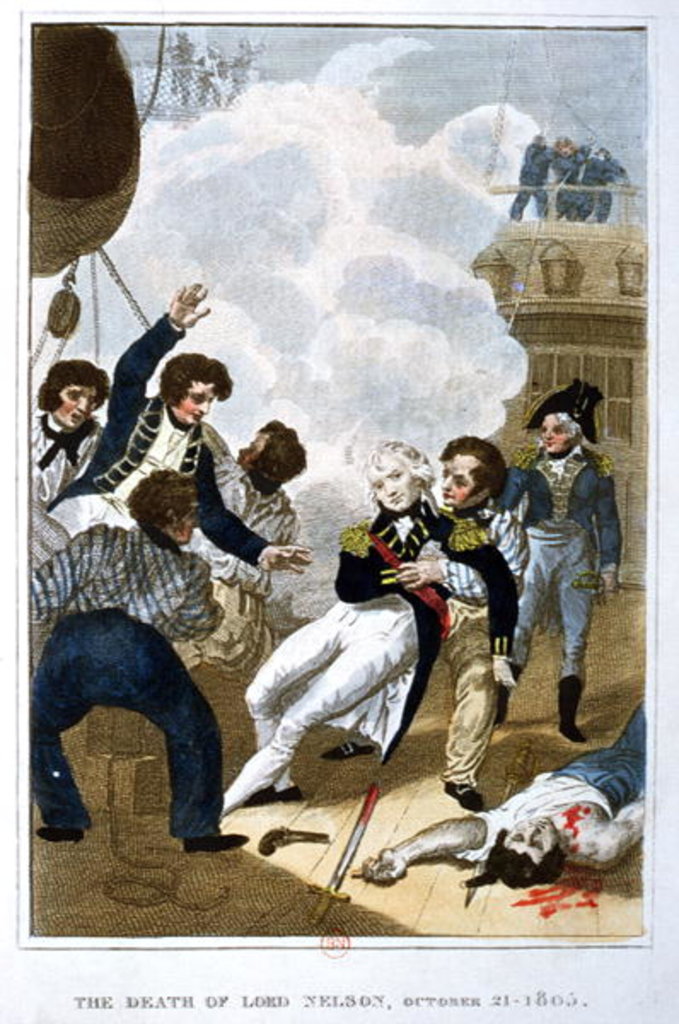 Detail of The Death of Lord Nelson on 21st October 1805 by English School
