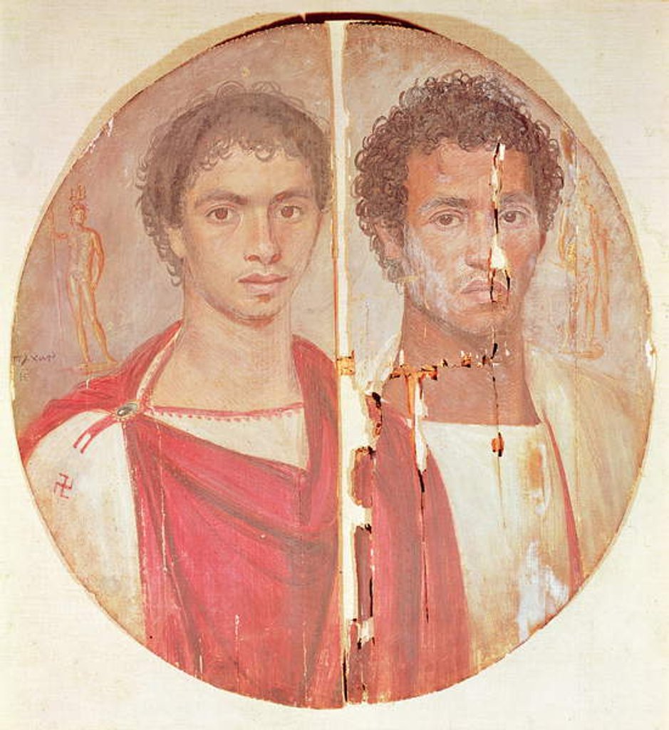 Detail of Portrait of two brothers by Roman Period Egyptian