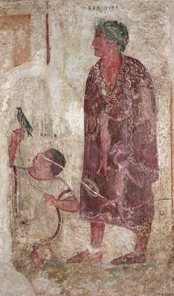 Detail of Vel Status and his slave by Etruscan Etruscan
