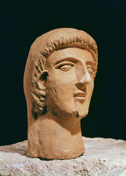 Detail of Votive head by Etruscan Etruscan
