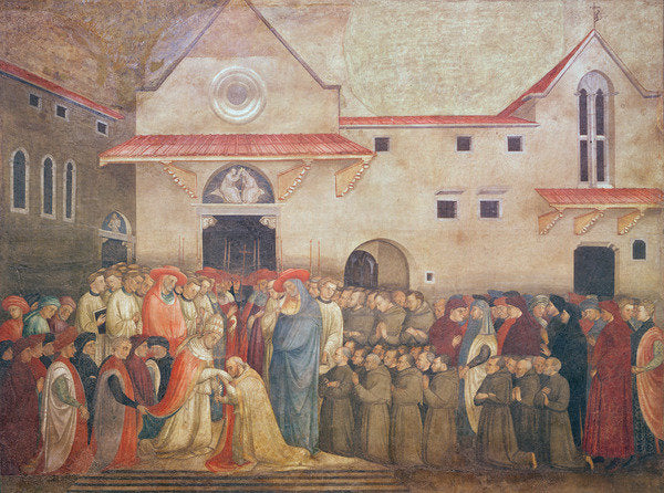 Detail of Consecration of the New Church of St. Egidio by Pope Martin V, September 1420, 1430s by Bicci di Lorenzo