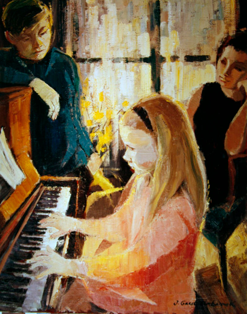 Detail of At the Piano by J. Gard-Urbanek