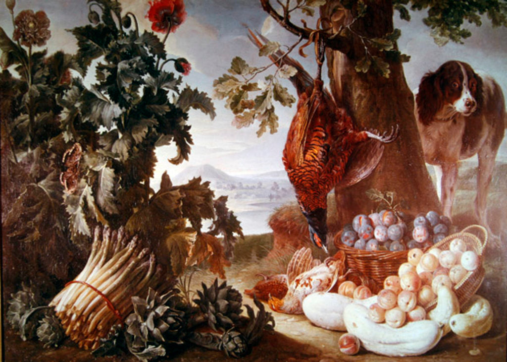 Detail of Still Life with Asparagus by Alexandre-Francois Desportes