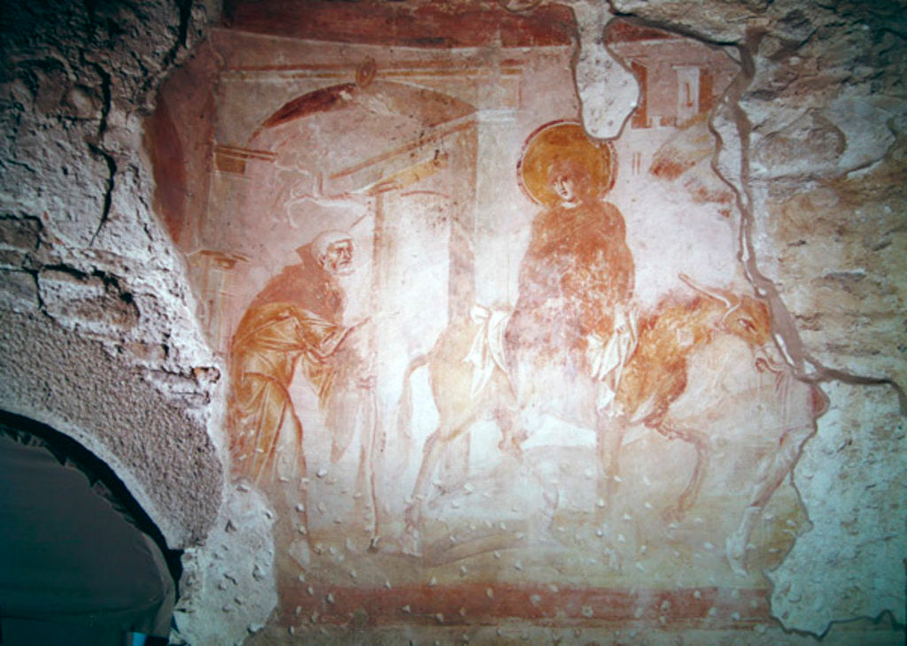 Detail of The Flight into Egypt by School Byzantine