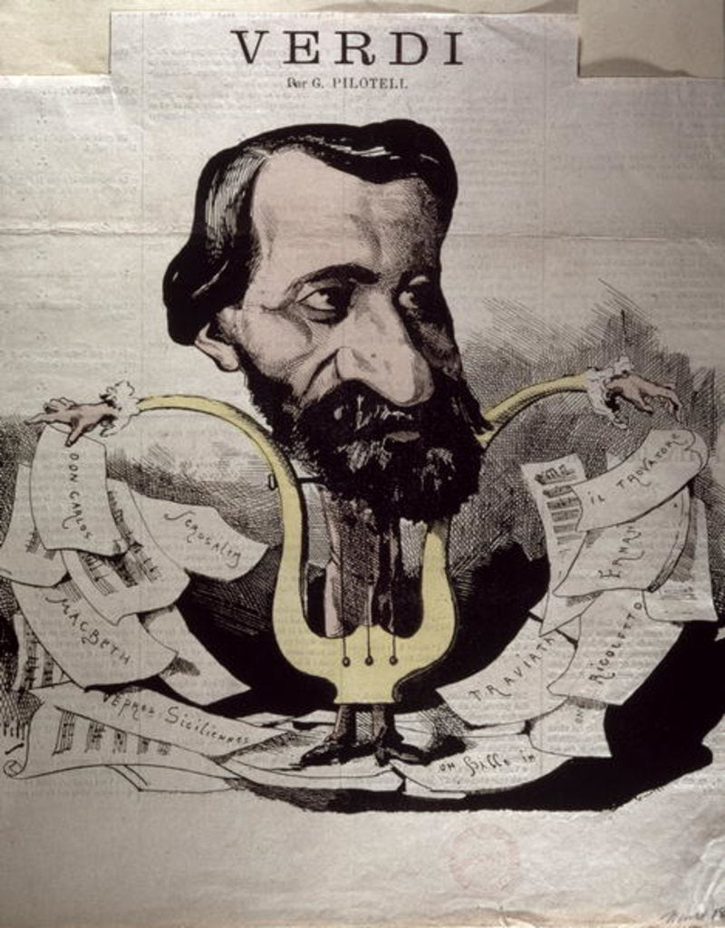 Detail of Giuseppe Verdi, caricature, 1860's by Georges Labadie Pilotell