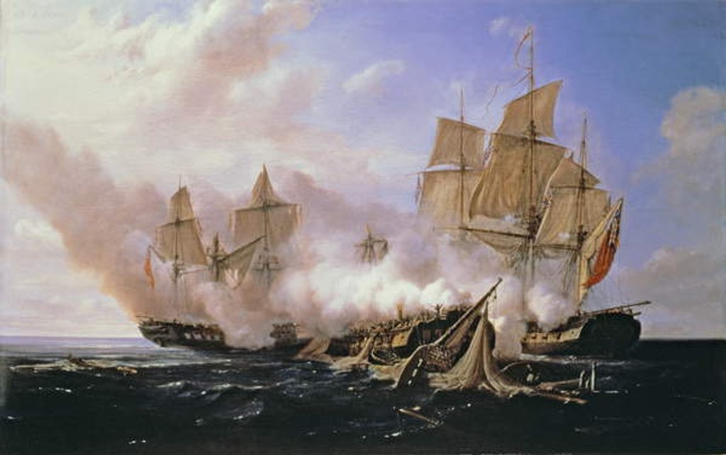 Detail of Battle Between the Frigate 'Pomone' and the English Frigates 'Alcestis and Active', 29 November 1667, 1811 by Pierre Julien Gilbert