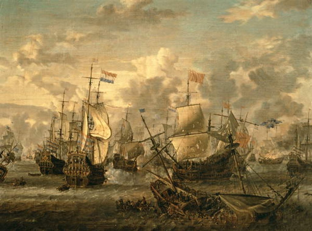 Detail of Episode of the Four Days Battle, 1st-4th June 1666 by Abraham Storck