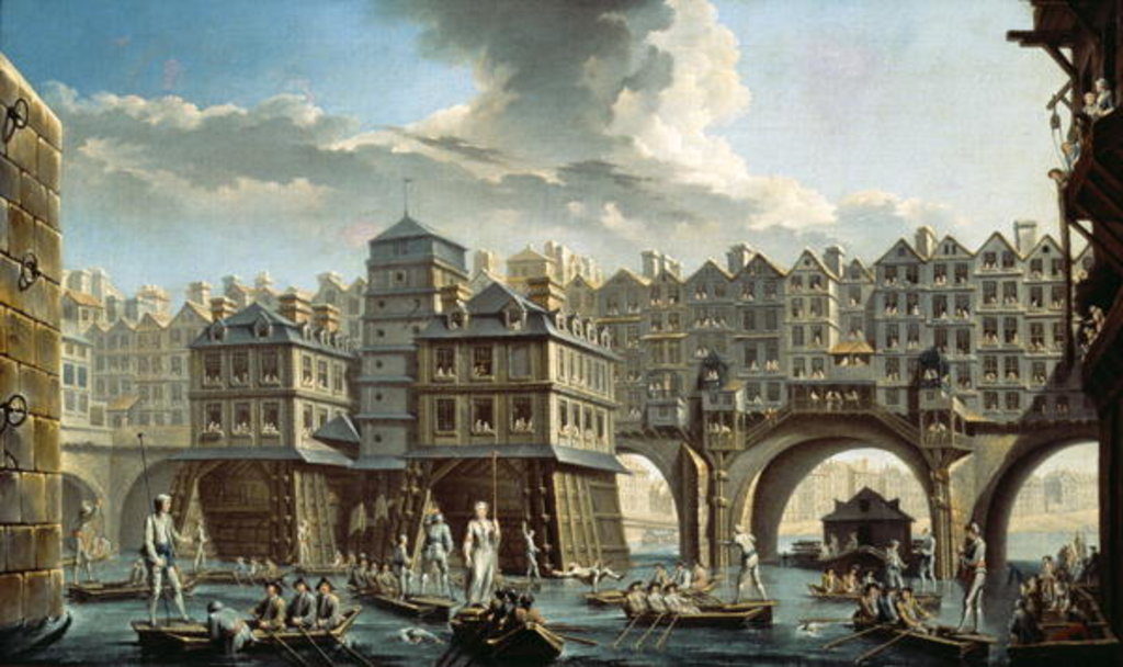 Detail of The Bargemen's Contest in front of the Pont Neuf, Paris by Nicolas & Jean Baptiste (1715-93) Raguenet