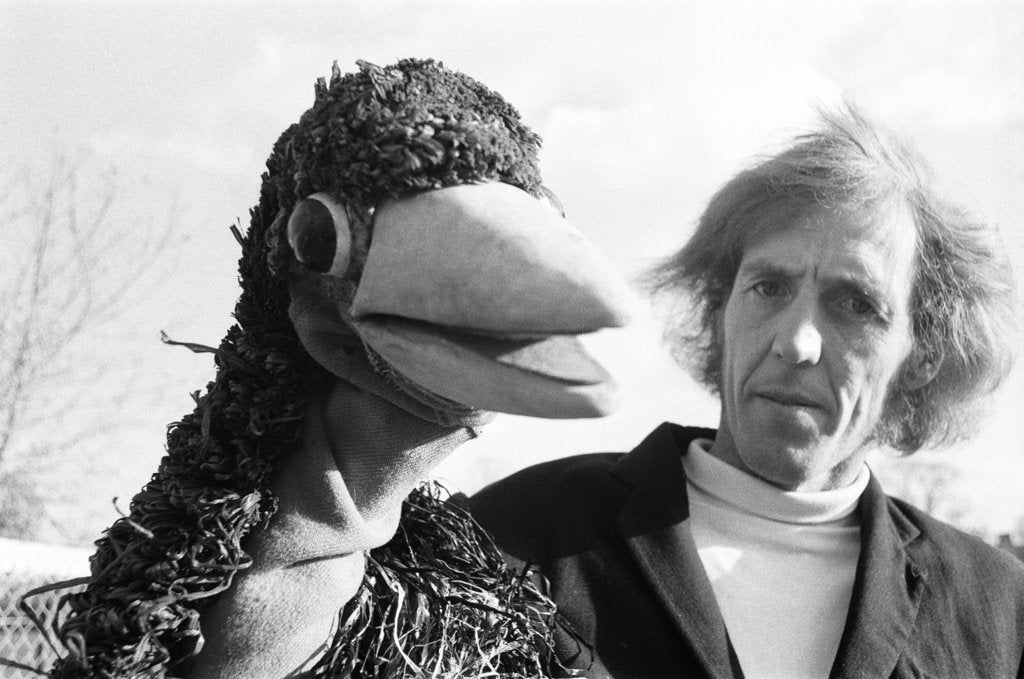 Detail of Rod Hull and emu at Twycross Zoo by Eric Piper