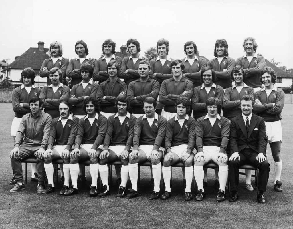 Detail of Everton squad pose for a group photograph by Anonymous