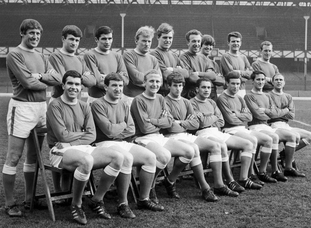 Detail of Everton squad pose for a group photograph by Anonymous