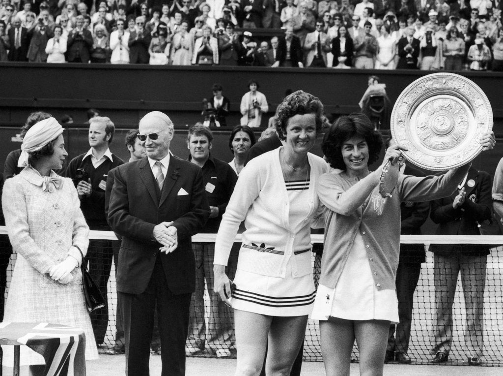 Detail of 14,000 stamping fans cheered Virginia Wade to victory by Staff