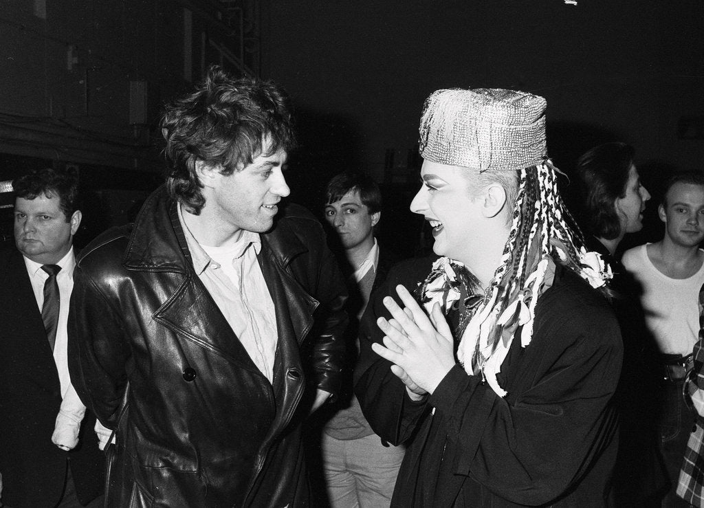 Detail of Boy George with Bob Geldof by Will Dyson
