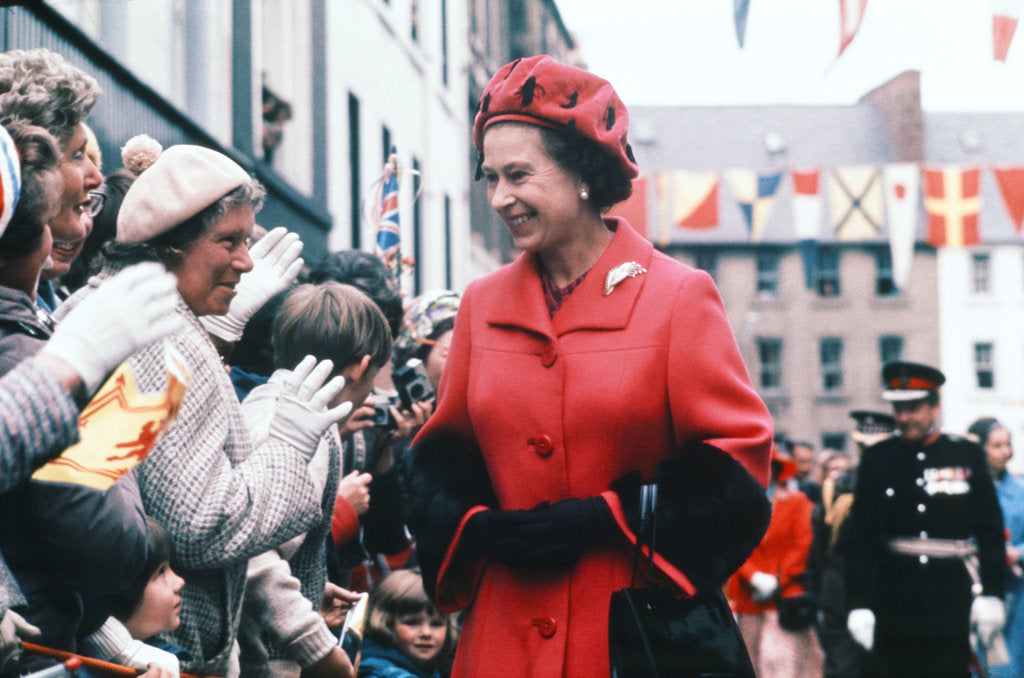Detail of Queen Elizabeth II greets crowds of wellwishers in Scotland by Daily Record