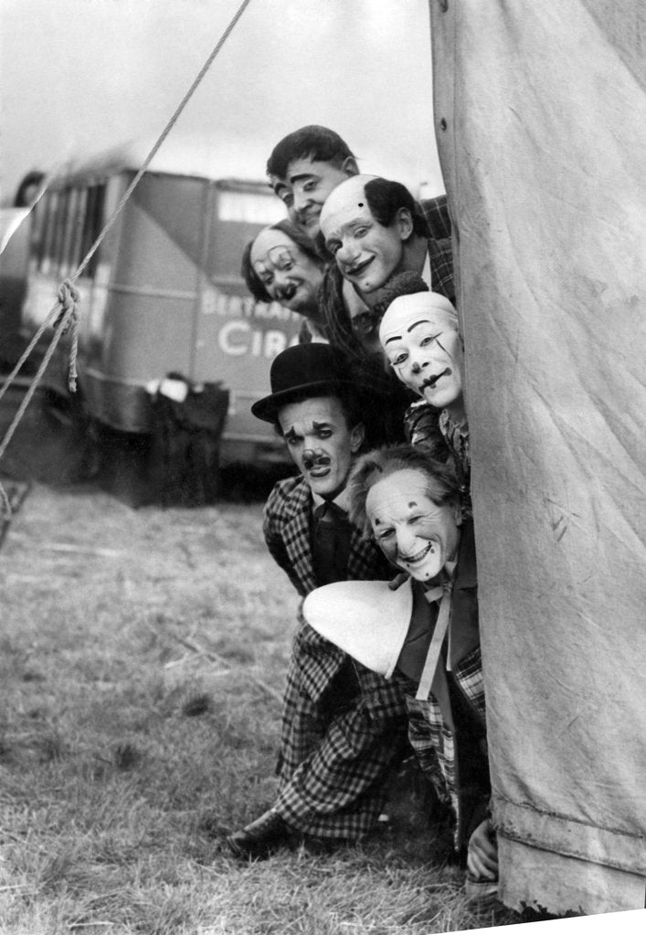 Detail of Clowns at the Bertram Mills circus by Staff
