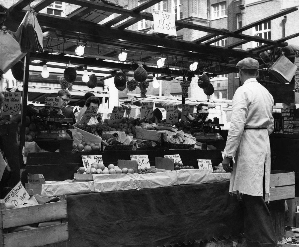 Detail of Greengrocers stall in East Street Market by Staff