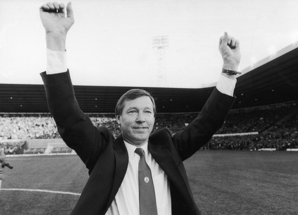 Detail of Alex Ferguson waves to the Old Trafford crowd by Anonymous