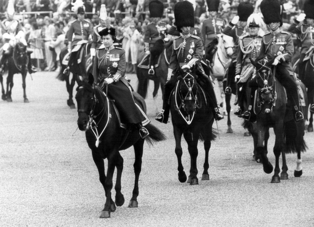 Detail of Trooping of the Colour ceremony 1980 by Sunday Mirror