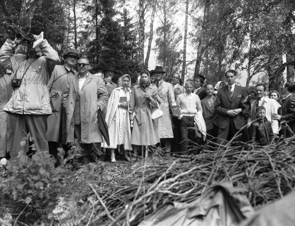 Detail of The Queen and Princess Margaret 1956 by F Greaves